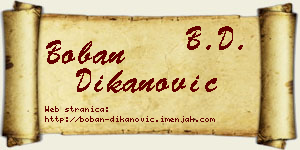 Boban Dikanović vizit kartica